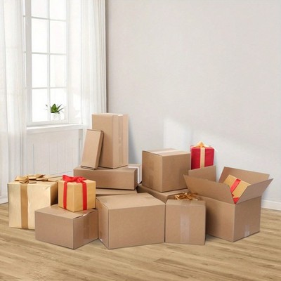 50pcs 8'' X 8'' X 8'' (20.3x20.3x20.3cm)Corrugated Box,3mm Thick,Kraft Paper Color.
