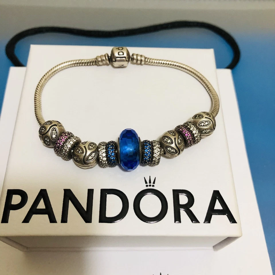 Genuine Pandora Sterling Silver Bracelet with 13charms - Immagine 3 di 4