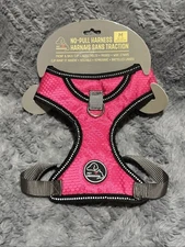 Adjustable No Pull Dog Harness-Medium  Dogs W/ Chest Dia. 15”-22”. Pink Harness
