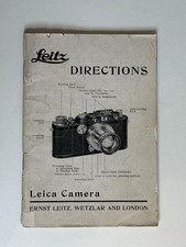 Leitz Directions for Leica Camera IIIa Instruction Manual 1935 Black Paint 64pg