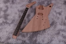 DIY 6 String Explorer Electric Guitar Kit Unfinish Rosewood Fretboard Mahogany