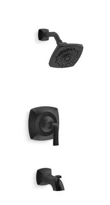 Kohler Rubicon Tub & Shower Faucet with Valve Matte Black R76217-4G-BL