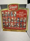 Vintage Schmidt Beer Can Sign Foil Over Cardboard Enjoy 21 Ways 1978 (17"x16.5")