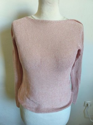 Hallhuber chic light summer sweater with glitter pink size 34/36 top p426