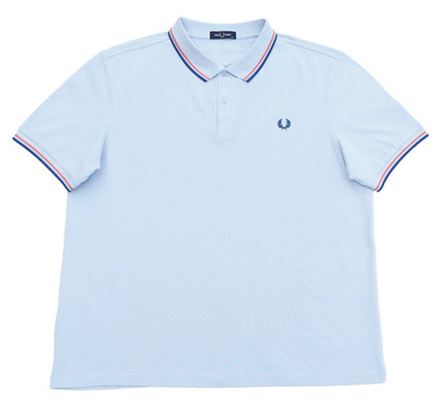FRED PERRY - POLOSHIRT POLO TWIN TIPPED SHIRT - BLAU HELLBLAU - Größe 3XL - NEU