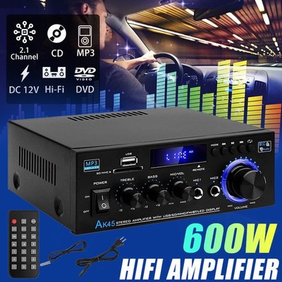 600W HiFi Verstärker Bluetooth 5.0 Mini Stereo Audio Amplifier Receiver FM Radio
