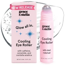 Grace & Stella Under Eye Brightener with Cooling Rollerball – 15ml Travel Size