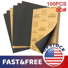 100x Premium Sandpaper 9" x 11" Sanding Sheet Wet Dry 80 Grit Silicon Carbide