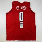 Autographed/Signed Damian Lillard Portland Red Basketball Jersey JSA COA