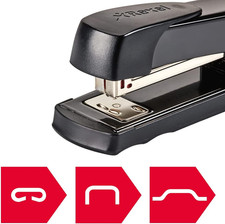 Rexel Meteor Half Strip Stapler, 20 Sheet Capacity, Metal Body, Black, 2100019