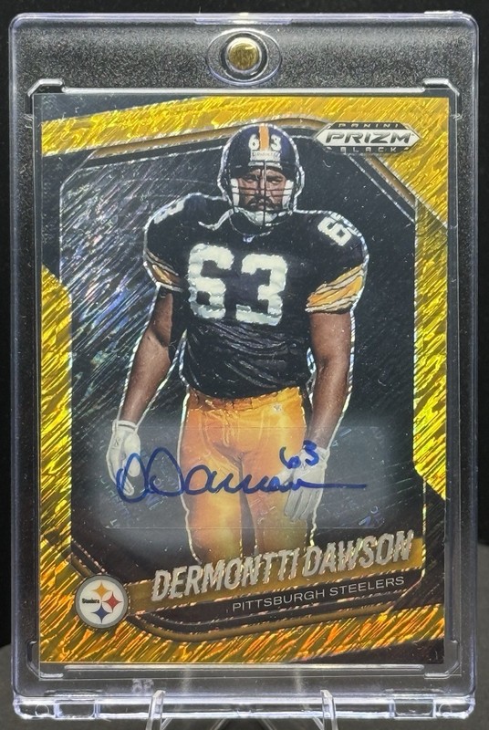 2025 Panini Prizm Black Dermontti Dawson Auto Prizms Gold Shimmer FOTL /10 #119