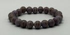 Purple Gold Striped Bead Stretch Bracelet Elastic