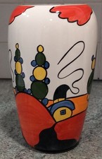 Lorna Bailey Old Ellgreave Marshland Cottage Tall Vase 21cm Tall Rare