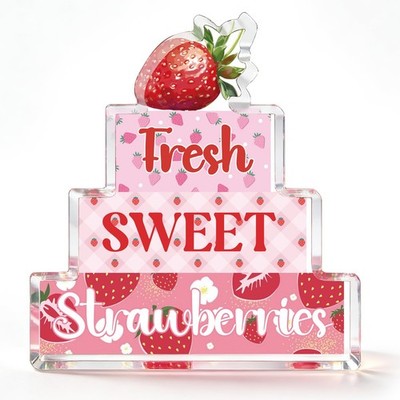 Acrylic Strawberry Decor Plaque - Summer Kitchen & Bathroom Sign, Farmhouse Tabl