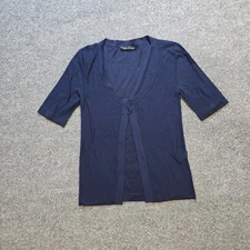 Narciso Rodriguez Sweater Womens Small Blue Silk Cardigan Lightweight Capsule