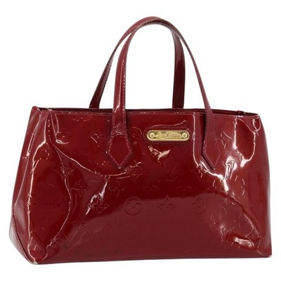 LOUIS VUITTON Monogram Vernis Wilshire PM Bag Pomme D'amour M93642 Auth 177153