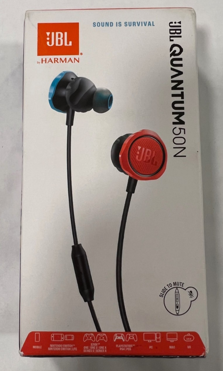 JBL Harman Quantum 50N Wired In Ear Gaming Headset Red/Blue USED