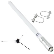 UHF Fiberglass Antenna with Ground Plane Kit, 400-470mhz GMRS Base Antenna, 1...