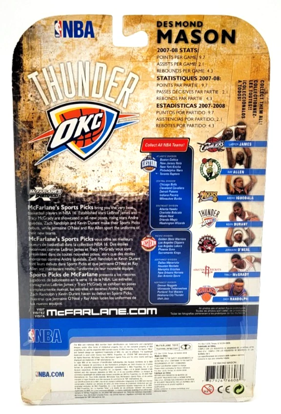 Figura deportiva McFarlane NBA Series 16 Desmond Mason OKC Thunder 2008 Foto 2 de 4