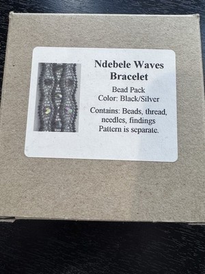 Beadsmith Ndebele Waves Bracelet Bead Pack Black/Silver Silamide CSL009