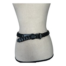 Vintage Black Fashion Belt with Unique Design and Smooth Finish Size M