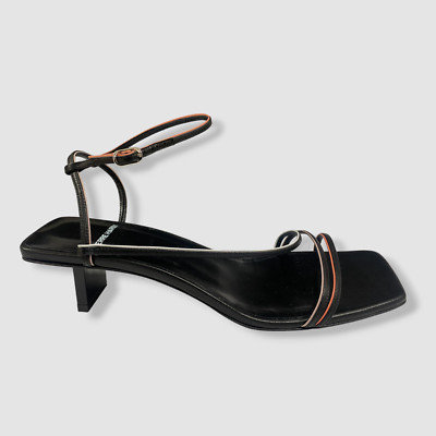 $895 Pierre Hardy Women Black Leather Strappy Leather Heel Shoes Size EU 39/US 9