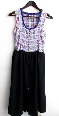 Children's traditional dirndl sleeveless purple, skirt black size 164 by Isar Trachten