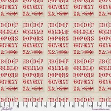 Tim Holtz Palette Palette Red Typography Sold by The 1/2 Yard