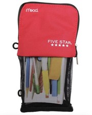 Mead Five Star Stand and Store Pencil Pouch Holder Red Trim School Desk Crafts