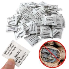 60/100pcs Silica Gel Packets 5g Grams Desiccant Pack Moisture Absorber Reusable