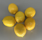 lot of 6 realistic plastic yellow lemons length 3 in
