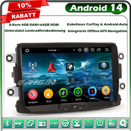 8-Kern Android 14 Autoradio GPS Navi DAB Renault Dacia Duster Logan Dokker Lodgy - Bild 24 von 24