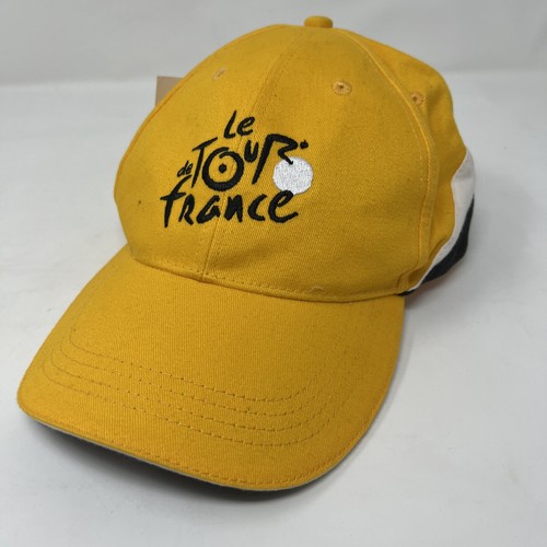Le Tour de France Fahrrad Renn Mütze Neu mit Etikett TDF Farbe gelb mit s/w Einfassung          - Bild 1 von 6