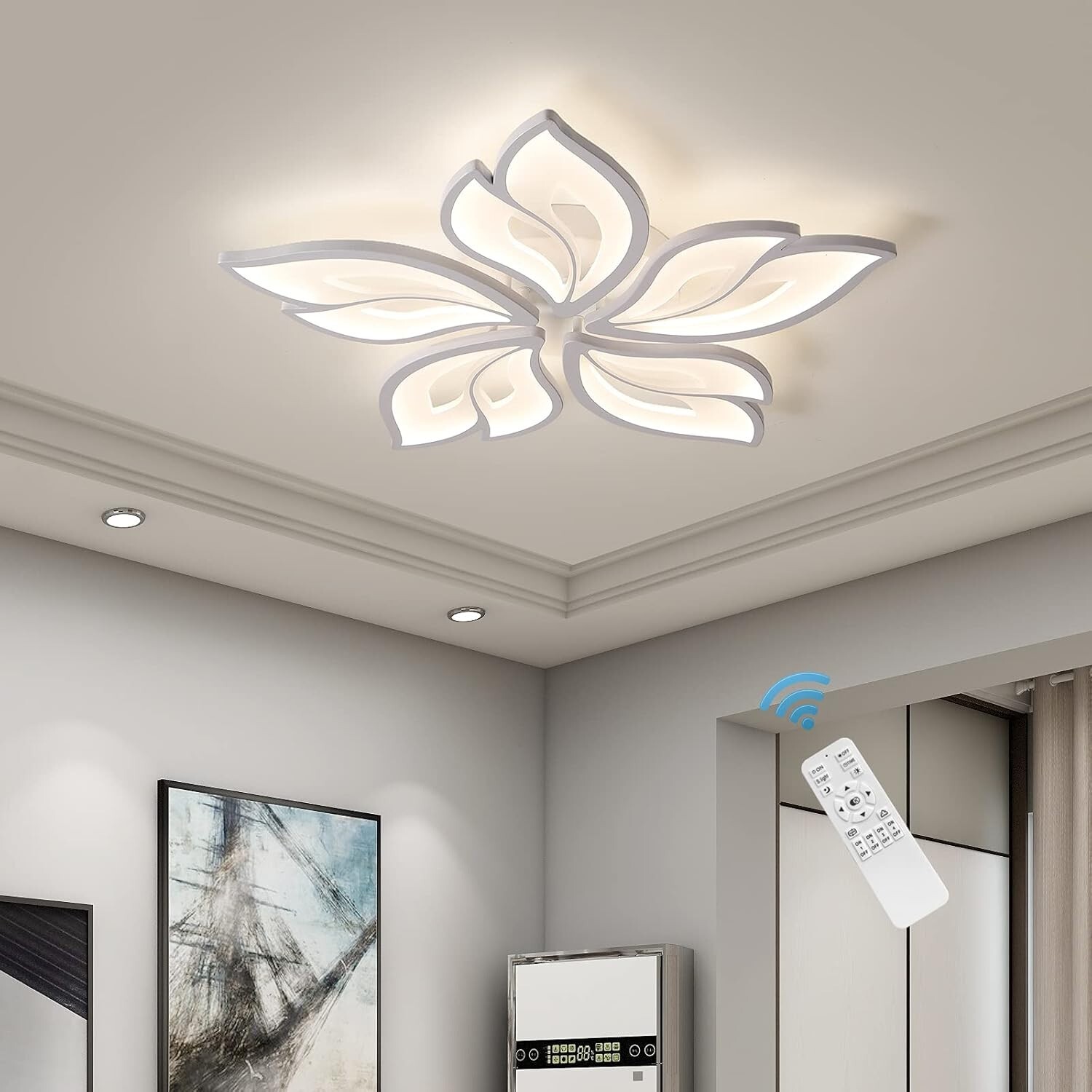Elegant 23.6” LED Ceiling Light - Adjustable Color Temperature & Remote Control