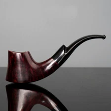 MUXIANG Briar Volcano Pipe Handmade Wood Tobacco Pipe Smooth Pipe Vulcanite Stem
