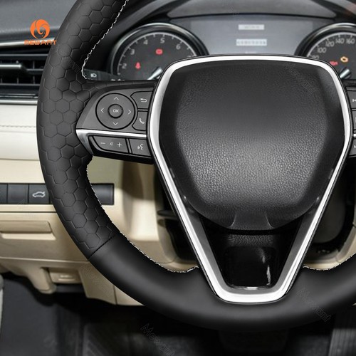MEWANT DIY Funda de volante de cuero sintético en relieve liso para Toyota Camry Corolla RAV4 - Imagen 5 de 11