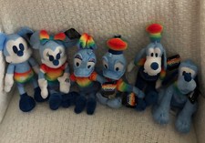 Disney Pride Rainbow Plush Mickey Minnie Mouse Pluto Goofy Daisy Donald Duck NWT