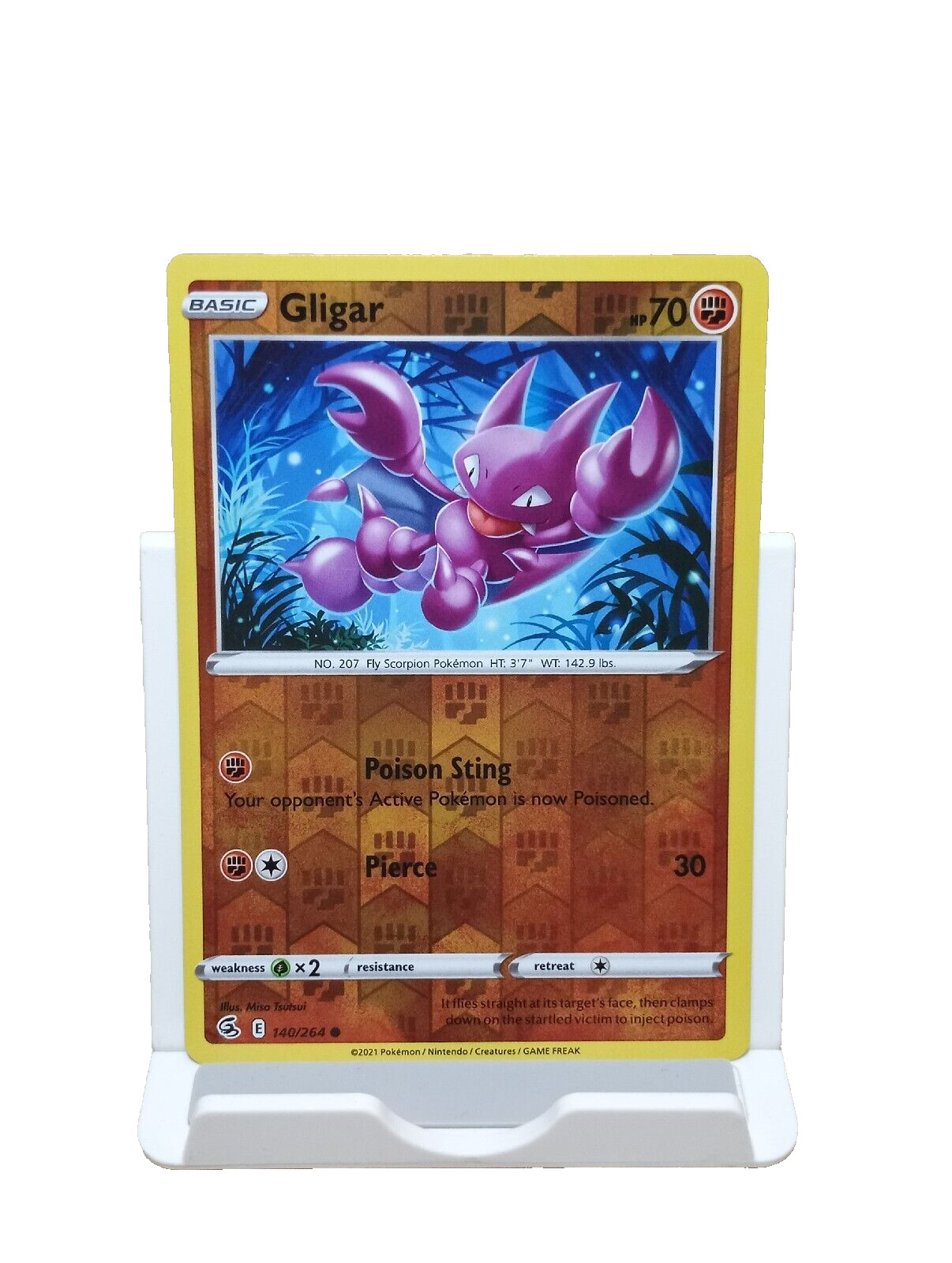 Gligar 140/264 Reverse Holo Fusion Strike Pokemon TCG Card