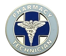 Caduceus Pharmacy Technician licensed Product Hat or Lapel Pin PMS1363 F3D32A