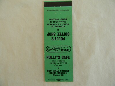 Bend Oregon f&b Cafe Earl Frazee Harry Ahlstedt low # 99 matchbook