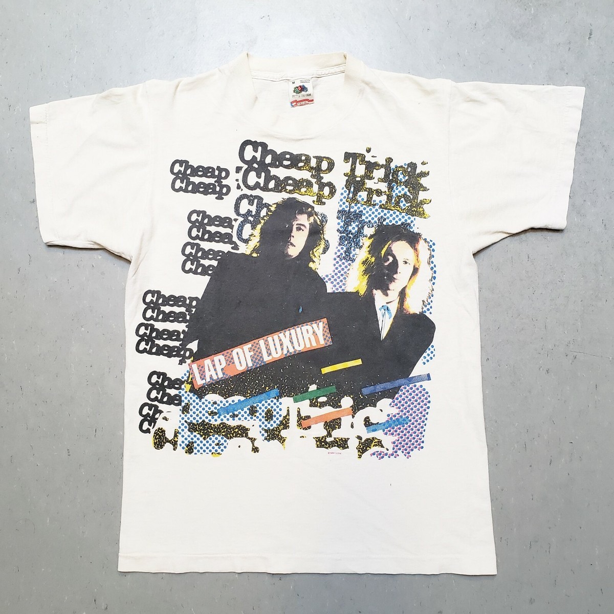 Vtg 80s CHEAP TRICK LAP OF LUXURY Tour T-Shirt 1989 Black