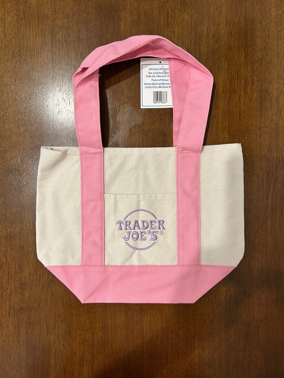 TRADER JOES Mini Canvas Tote Bag 