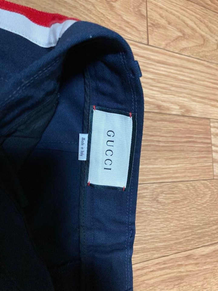 GUCCI Sherry Line Chino Pants Navy Men's Size 48 From Japan HN240920002