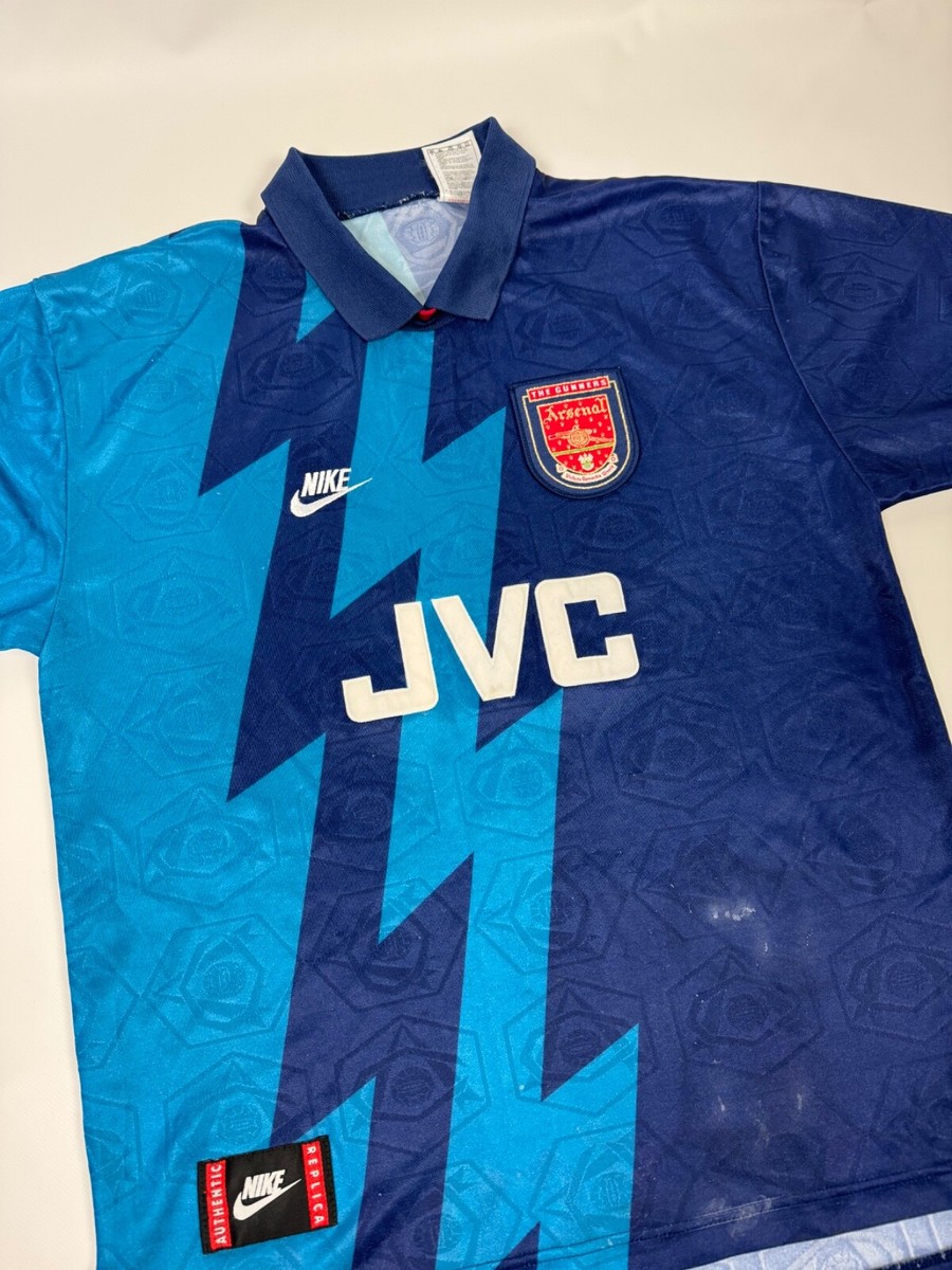 NIKE 1995 Arsenal FC アウェイ ユニフォーム ベルカンプ Arsenal London 1995 1996 away Nike JVC vintage shirt jersey