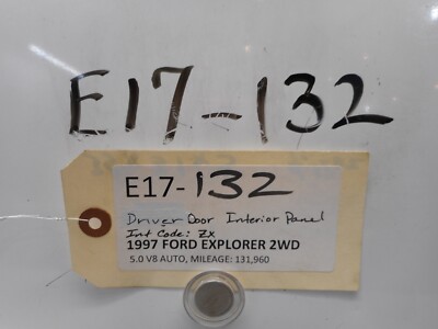 1997 FORD EXPLORER DRIVER DOOR INTERIOR PANEL INT CODE: ZX | eBay