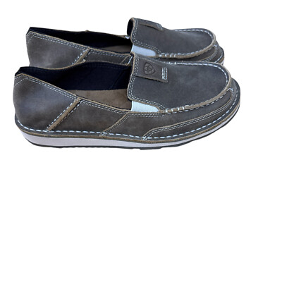 Ariat Women Sz 7.5 B Wide Brown Leather Slip-On Loafer Shoes Bomber Cruiser NEW
