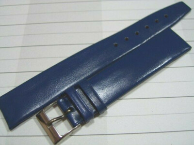 VINTAGE NOS 1970'S 16X14 MM BREITLING BLUE LEATHER BAND STRAP              *5393