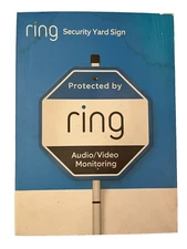 NIB Original RING Security Yard Sign "Proteced by Ring Audio/Video Monitoring"