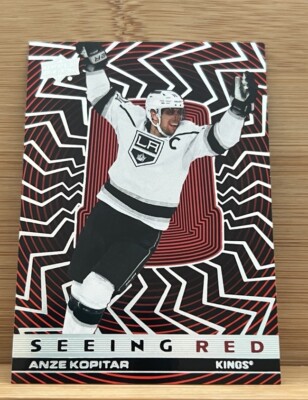 ANZE KOPITAR 2023-24 UPPER DECK EXTENDED SEEING RED SILVER SPECTRUM SP #SR-35