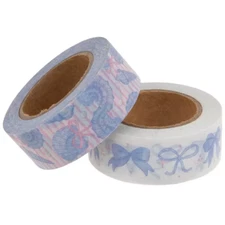 2 Rolls Blue Bows & Seashells Washi Tape Decorative Planner Supply Craft